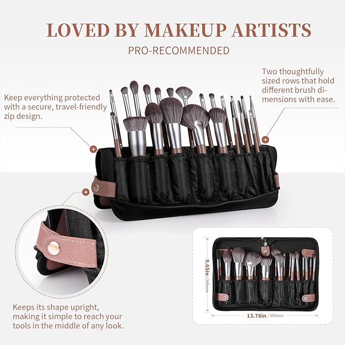 DUcare Makeup Brushes Professional with Bag 22Pcs Makeup Brush Set Premium Synthetic Kabuki Foundation Blending Brush Face Powder Blush Concealers Eye Shadows with Case