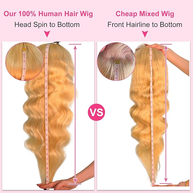 28 Inch 613 13x6 Lace Front Wig Human Hair 200% Density Blonde Body Wave Lace Front Wigs Human Hair Pre Plucked 613 Blonde HD Lace Frontal Wigs