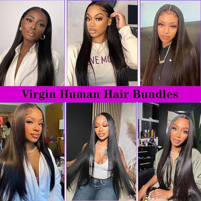 Human Hair Bundle Straight Unprocessed Brazilian Virgin Straight One Bundle 1 iinch Virgin Human Hair Weave Weft Extensions Natural Black Color (100+/-5g)/pc