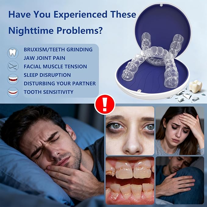 Custom Night Guard for Bruxism & Grinding, Teeth Clenching Mouthguard, Comfortable & BPA-Free - Protects Teeth & Reduces Jaw Tension - Includes Case & Easy-to-Use Mold Kit