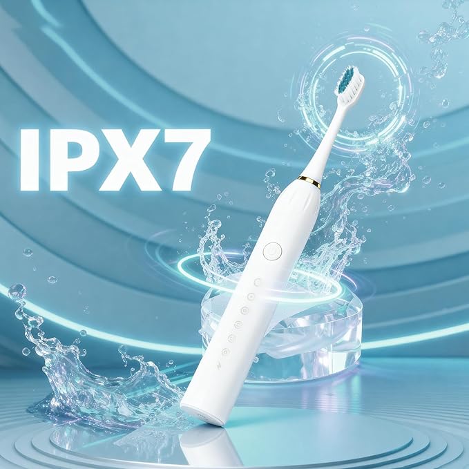 30 Pack Adult Electric Toothbrush Rechargeable Sonic Electric Toothbrush with 4 Brush Heads 6 Modes Timer Function IPX7 Waterproof 3 Colors Available