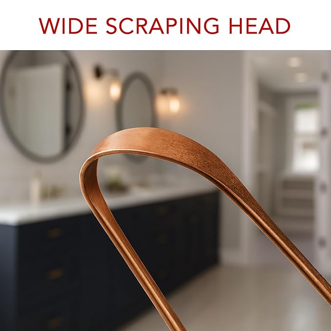 Tongue Scraper • 100% Copper (1 Pack) Premium Tongue Cleaner • Improve Oral Health • Ayurvedic Cleaning Tool