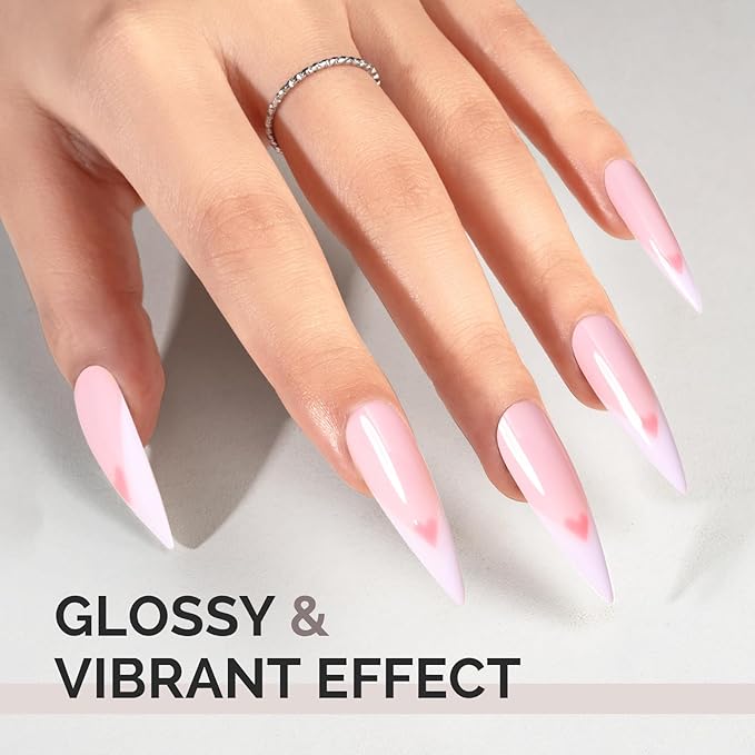 MelodySusie 0.5fl oz Light Pink Gel Nail Polish, Nails Soak Off UV LED Pastel Pink Gel Polish Gift for Women Nail Art Manicure Salon DIY Nail Design Decoration at Home-A2602