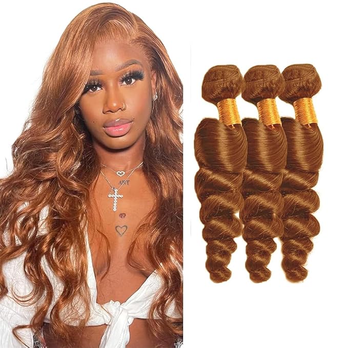 Brown Human Hair Bundles Loose Wave Bundles Color 30 Bundles Human Hair 3 Bundles 16 18 20 Inch Brazilian Virgin Remy Hair Weave 150g