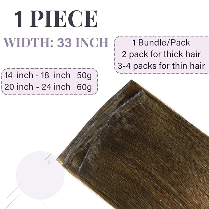 Fshine Genius Weft Extensions Human Hair 20 Inch Sew In Hair Extensions Color Medium Brown Hair Sew In For Women Hand Tied Real Straight Hair Weft Human Hair 60G