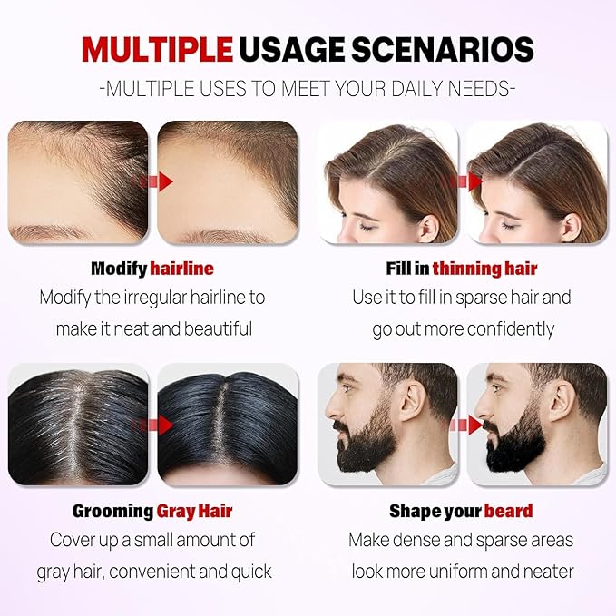 Acomler Instantly Root Cover Up Hairline Powder, 0.35 Ounce Root Touch Up Hair Color, Gray Hair Cover Up Hair Fibers, Hair Powder for Women Men with Eyebrows, Beard Line, Bald Spots (Light Brown)