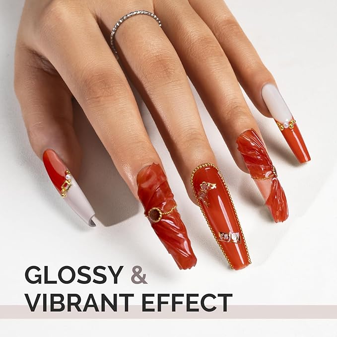 MelodySusie Rust Red Gel Nail Polish,0.5fl oz Nails Soak Off UV LED Red Brown Gel Polish Gift for Women Nail Art Manicure Salon DIY Nail Design Decoration at Home-1745