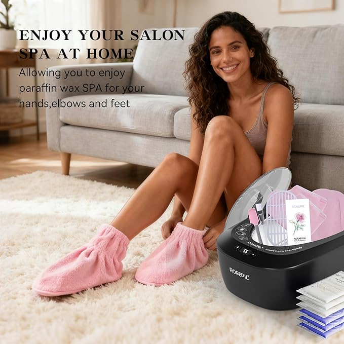 Intelligent Paraffin Wax Machine for Hands & Feet -3000ml Pro Wax Warmer with Full-Automatic, Safe & Easy Use| 6 Pcs Wax Included | Spa-Grade Bath for Home & Salon