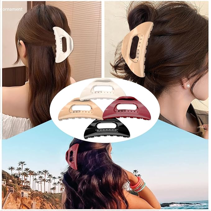 Cloud Claw Clips,Cozy Hair Claw Clip for Women Soft Silicone Hair Clip Strong Hold No-Slip Grip Hair Clips for Thick Fine Hair 4 Pcs