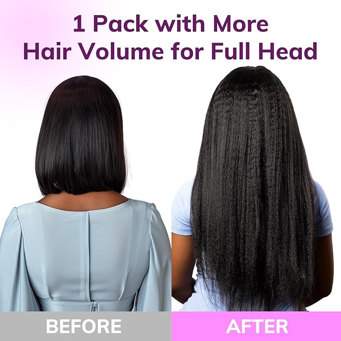 IDN BEAUTY Seamless Clip In Hair Extensions Human Hair, Kinky Straight 18 Inch 130g 9pcs Natural Black Remy Virgin Human Hair Seamless Clip Ins For Black Women PU Weft Invisible Edge