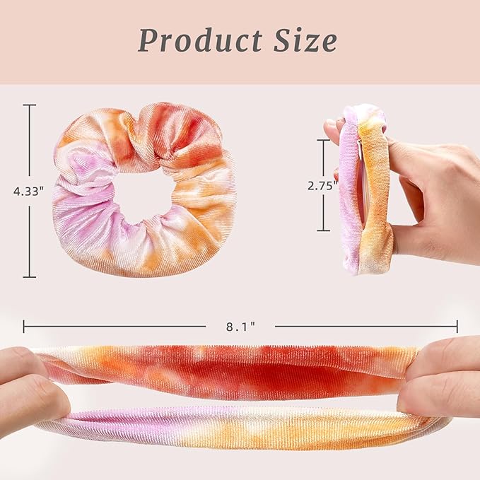 Velvet Scrunchies with Zippers Pocket, 8 Pcs Blush Theme Soft Hair Ties, Hidden Pocket Hair Scrunchies Accessories for Women Girls, Ponytail Holder Secret Compartment Items (Pink)