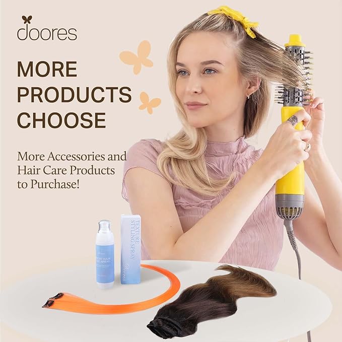 DOORES Seamless Clip-in Hair Extensions, Natural Black 22 Inch 110g 7pcs, Real Human Remy Hair with Skin Weft Invisi Edge Straight