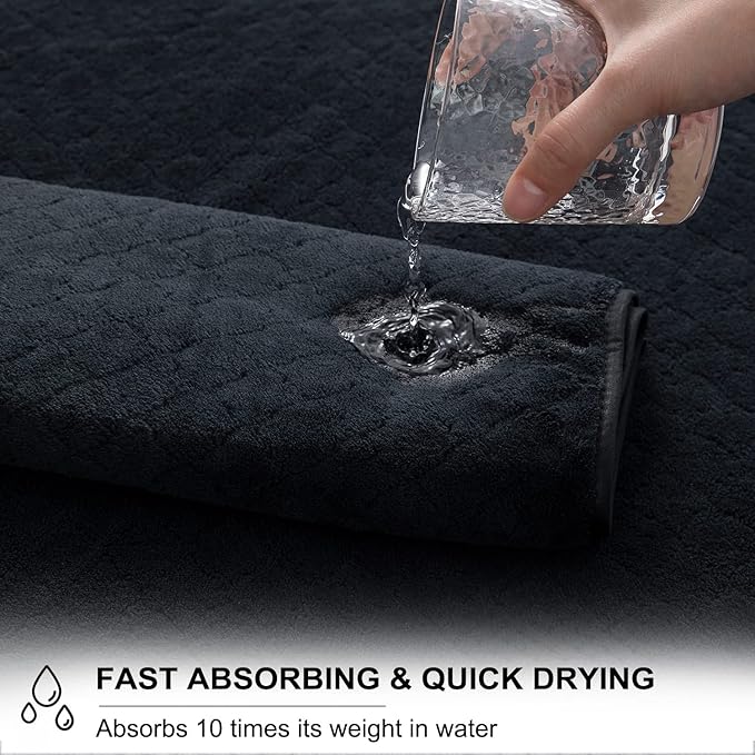 Ycosy Black Bath Towels Set 35x70 Inches - Luxury 600 GSM Oversized Bath Sheet Towel,Extra Large Microfiber - Quick Dry,Highly Absorbent,Super Soft Shower Towels Spa Hotel Bathroom Towel Set (4-Pack)