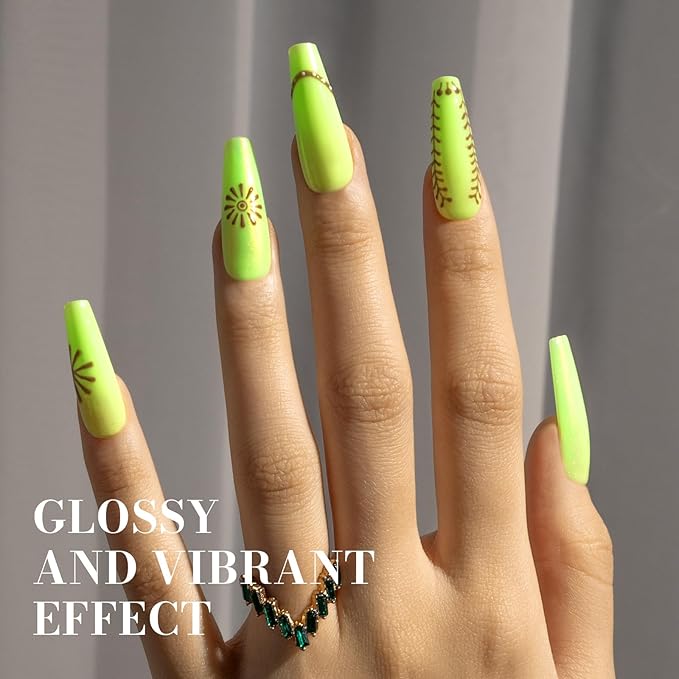 MelodySusie Neon Green Gel Nail Polish,0.5fl oz Light Lime Green Nails Soak Off UV LED Bright Green Gel Polish Nail Art Manicure Salon DIY Nail Design Decoration at Home Gift for Women-1649