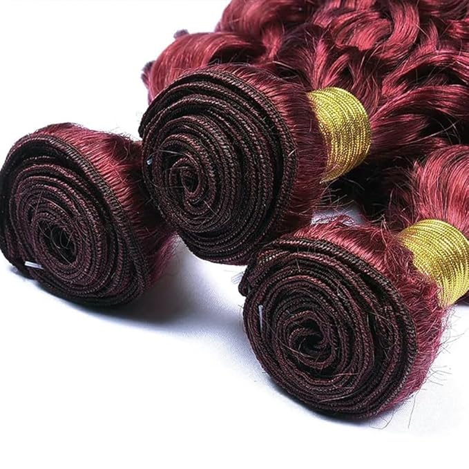 150g Burgundy Bundles Human Hair 99j Water Wave Bundles 16 18 20 inch Red Human Hair Bundle Burgundy Water Wave Bundle