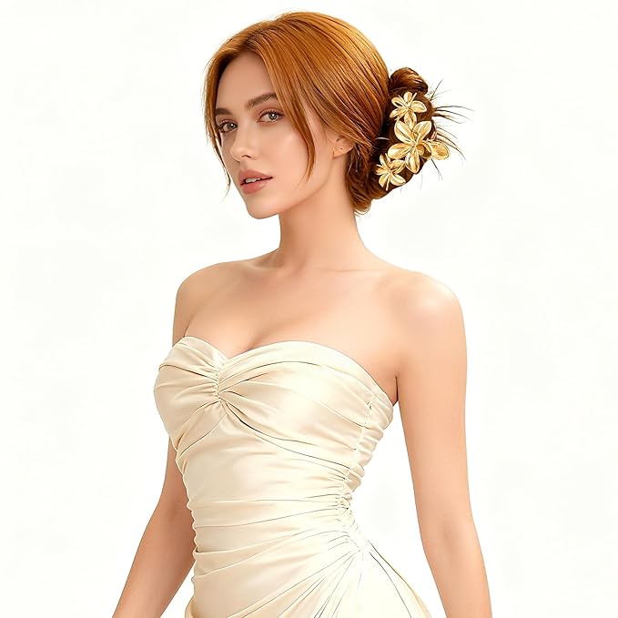 Gold Hair Clips for Women Big Flower Hair Clips for Thick Heavy Hair Fashion Styling Accessories Gifts Holiday