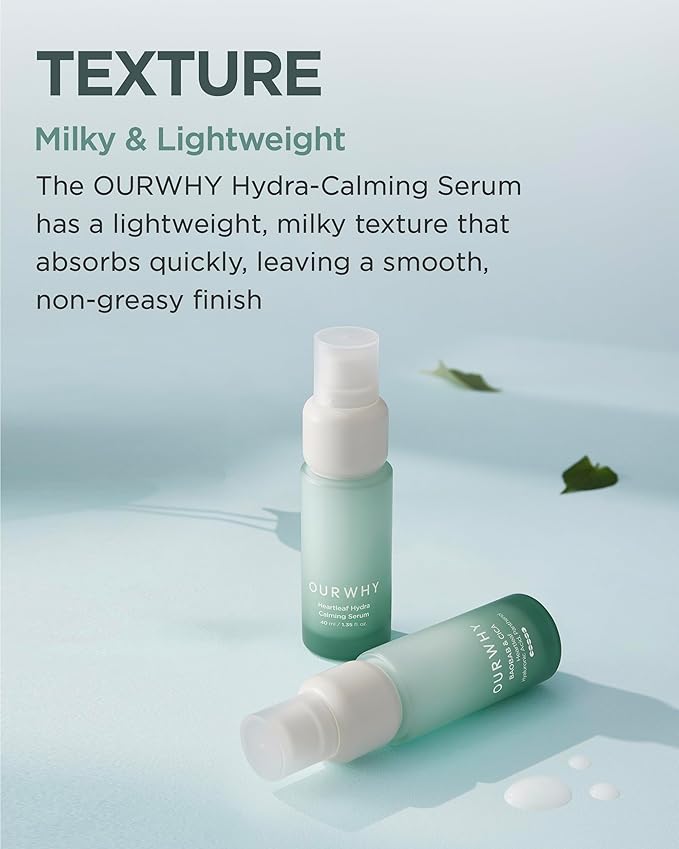 OURWHY Heartleaf Hydra Calming Serum (1.35fl oz) - Soothing & Hydrating Serum for Sensitive Skin. With Heartleaf Extract, Hyaluronic Acid & Panthenol