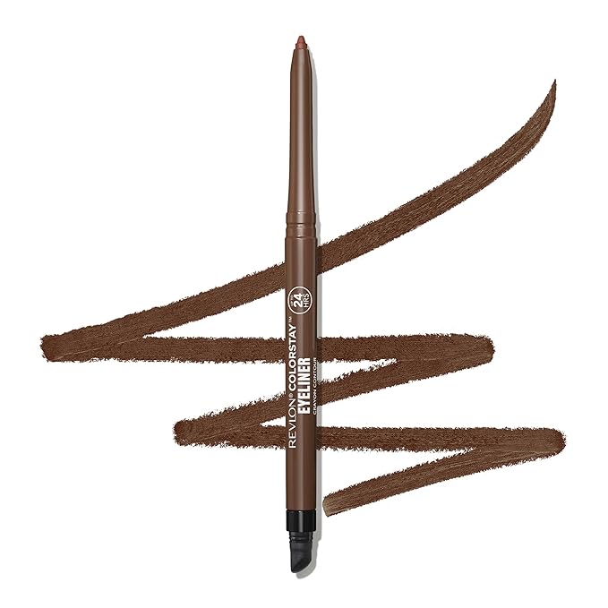 REVLON ColorStay Pencil Waterproof Eyeliner, Smudge-Proof, Eye Makeup with Built-In Sharpener, Packaging May Vary, 203 Brown, 0.01 oz (Pack of 2)