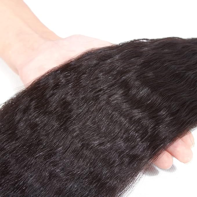 Kerriana Yaki Human Hair Bundles 100% Unprocessed Brazilian 3 Bundles 14 16 18 inch Kinky Straight for Black Women