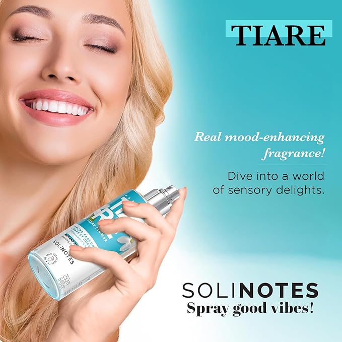 Solinotes Tiaré Body Mist – Alcohol-Free, Long-Lasting Fruity Floral Scent with Coconut, Peach, Vanilla & Musk– Clean, Refreshing Hair & Body Perfume Spray for Women (8.45 Fl Oz)
