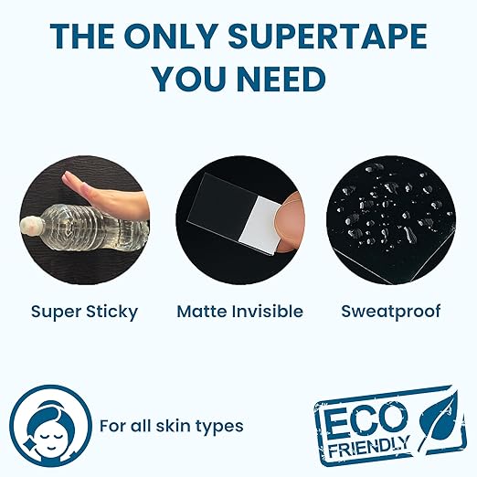SUPERTAPE Contour LF Lace Tape for Wigs Waterproof, Double Sided Hair Tape, Lace Front Wig Tape Double Sided Ultra Strong Hold, Double Sided Hair Tape Adhesive for Hairpieces – 36 Contours