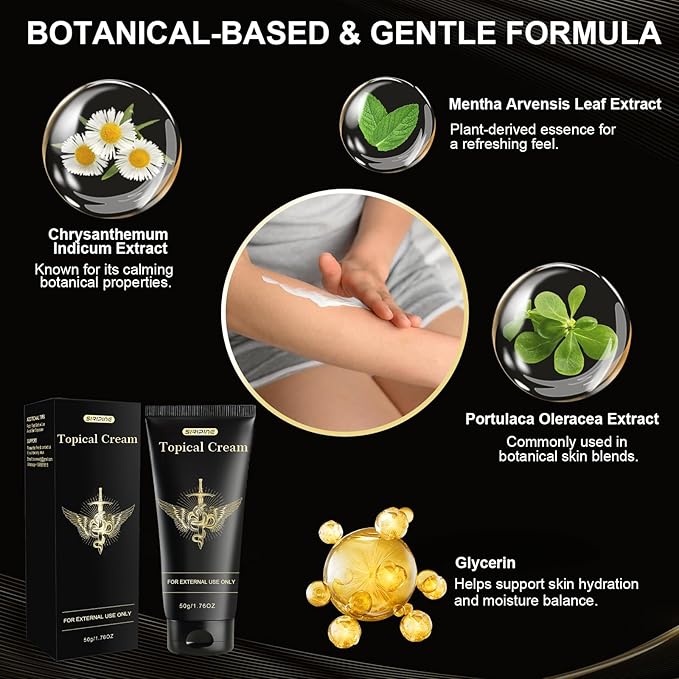 Numbing Cream – Maximum Strength Topical Skin Cream with Emu Oil and Arnica & Vitamin E– External Use Formula for Burns, Itches, Insect Bites,Tattoo and Irritated Skin – 1.76oz