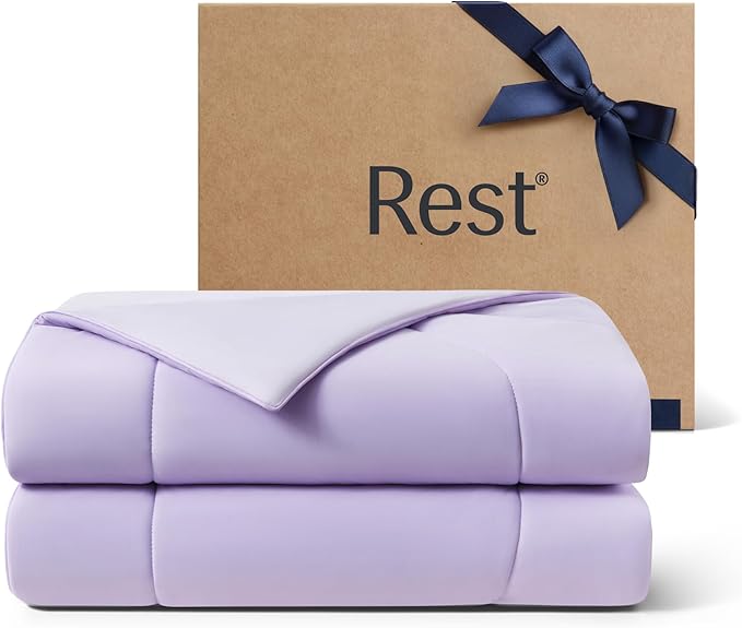 REST® Evercool® Cooling Comforter, King/Cali King, Blanket for Hot Sleepers, All Season Bedding to Keep Cool for Night Sweats, Breathable Lightweight Blanket, 106x90 Inches, Lavender Breeze