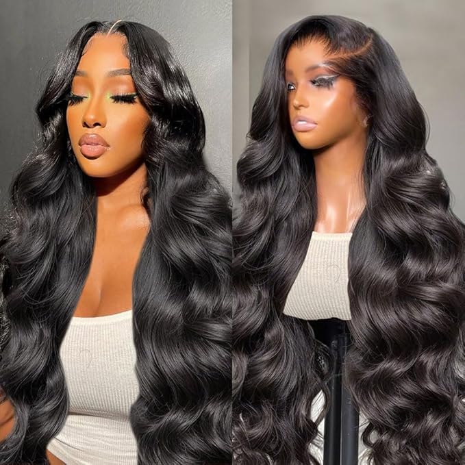 24Inch 13x6 Body Wave Lace Front Wigs Human Hair Pre Plucked With Baby Hair 200% Density Glueless Wigs for Women HD Transparent Lace Front Wigs with Natural Hairline