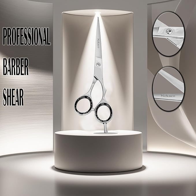 Professional 6 inches Hair Cutting Scissors, Premium Quality Stainless Steel Hair Scissors, Hair Shears for Barber Salon & Home (Silver)