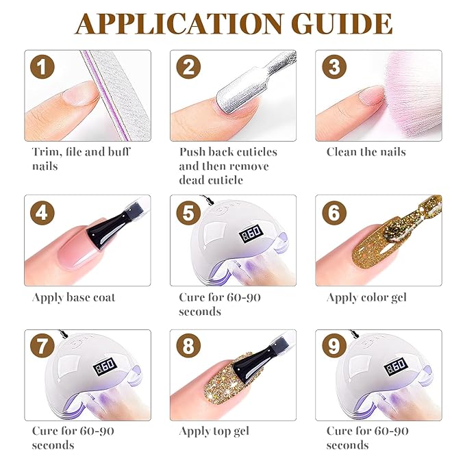RARJSM Champagne Gold Reflective Glitter Gel Nail Polish Holographic Rainbow Iridescent Sparkle Flash Diamond Shimmer LED UV Soak Off Gelpolish Nail Art Manicure Salon DIY at Home 1pcs 7.5ml