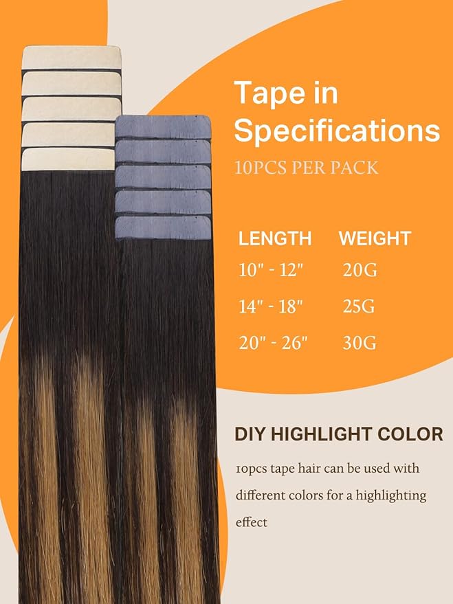 DOORES Hair Extensions Real Human Hair, Dark Brown to Chestnut Brown 10 Inch 20g 10pcs, Tape in Hair Extensions Remy Straight Hair Real Natural Hair for Women