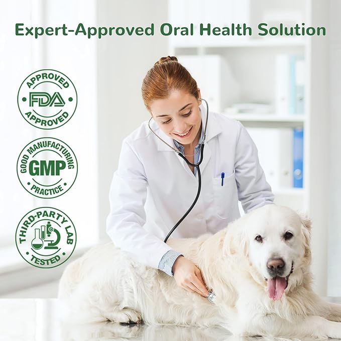 Dog Teeth Cleaning Powder, Dental Powder for Dogs Teeth Tartar Remove & Plaque Off, Fresh Breath for Dogs with Natural Plants Blend, Enzymes and Postbiotics, 300g