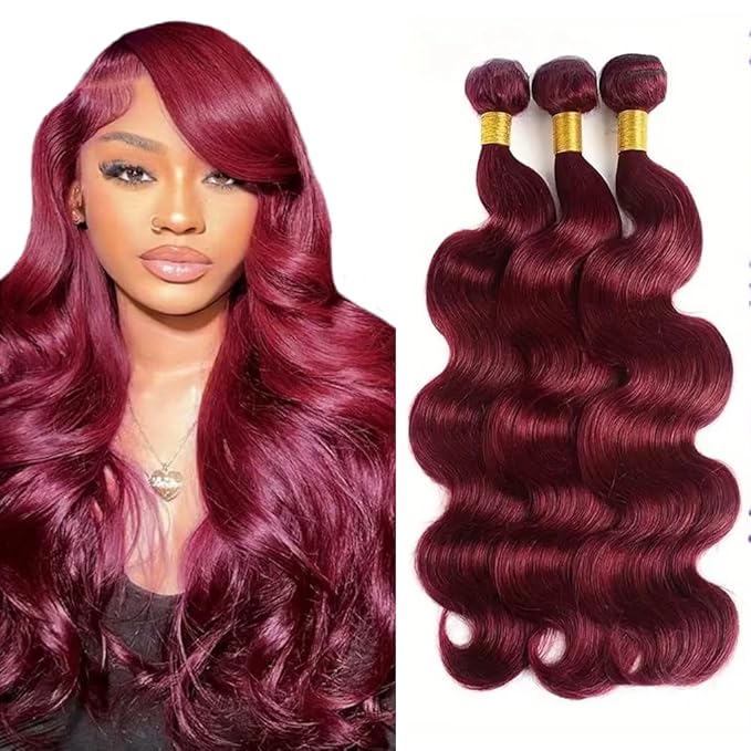 99J Human Hair Bundles Burgundy Body Wave Bundles 16 16 16 inch Red Bundle Human Hair 99j Body Wave Bundle