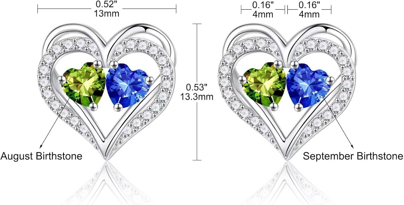 Iefil Christmas Gifts for Women Wife - 925 Sterling Silver Birthstone Earrings, Anniversary Birthday Gifts for Women Wife Girlfriend Mom