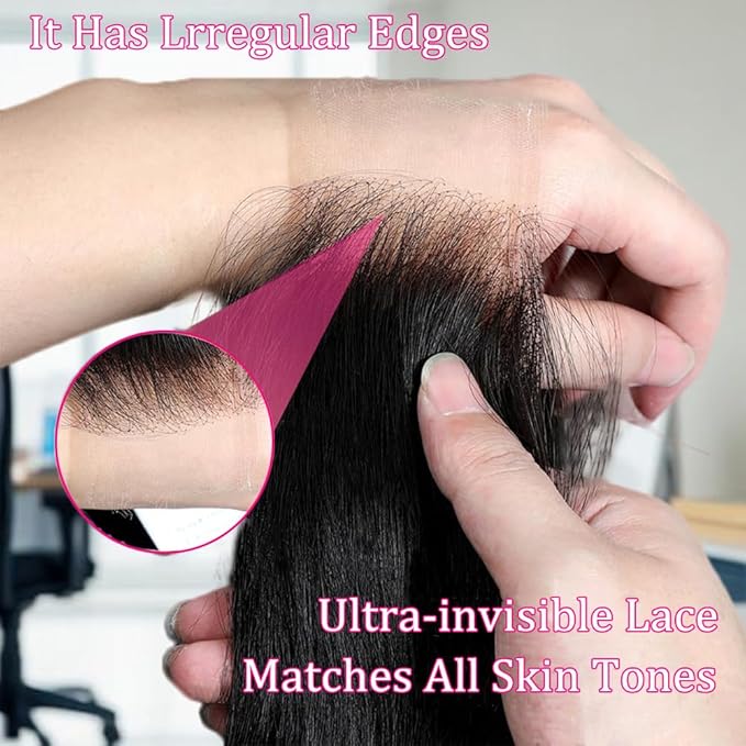 2x6 HD Lace Closure Body Wave 0.11mm Skinlike Undetectable Melted HD Lace Closure with Serrated Edge 12A Unprocessed Virgin Human Hair Closure Pre Plucked with Baby Hair 20 Inch