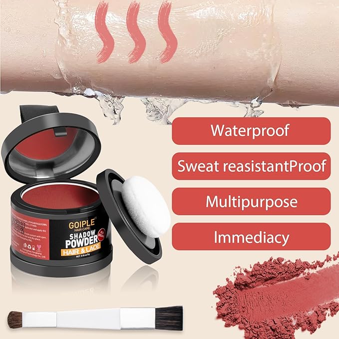 Root Cover Up Powder for Women - Hairline, Bald Spots, Eyebrows, Beard Line Touch Up - Light Blonde Hair Fibers for Thinning Hair Shadow, 2 Pack (Red Brown)