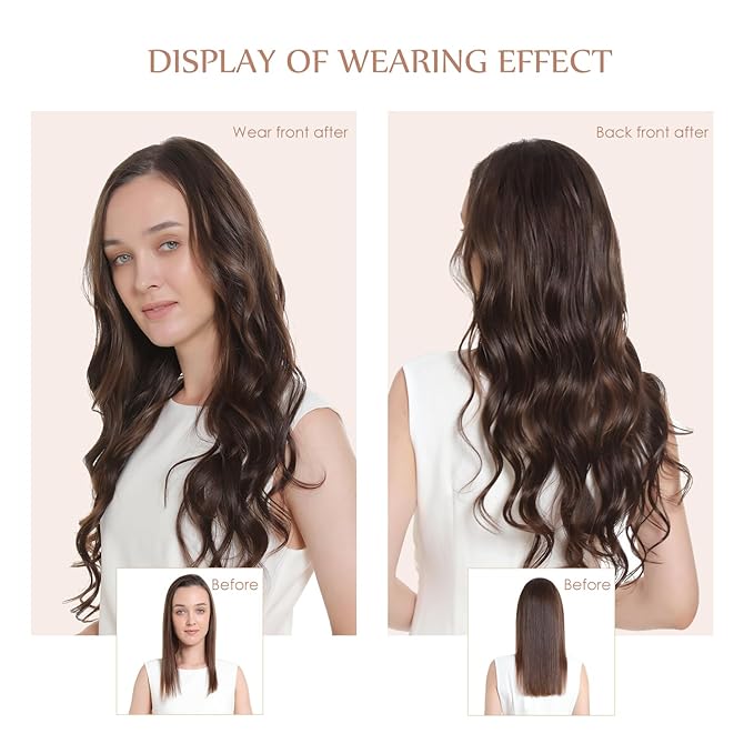 Sisily Clip in Hair Extensions Real Human Hair,14 inch 130g, Natural Straight Human Hair Clip in Extensions for Black Woman, Soft Straight 7pcs Per Set with 16 Clips Double Weft