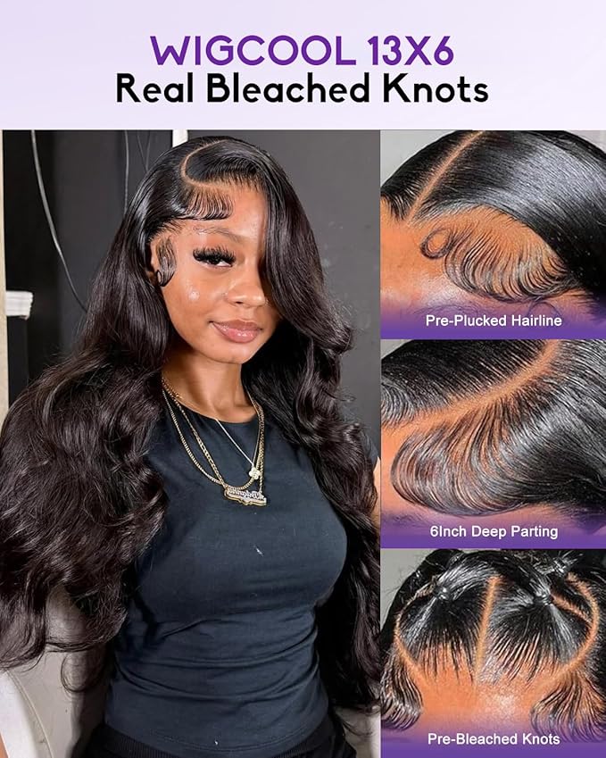 13x6 Body Wave Lace Front Wigs Human Hair Pre Plucked 180 Density HD Transparent Lace Frontal Wigs Human Hair for Women Glueless Wigs No Synthetic Blend Triple Lifespan 3X 22Inch