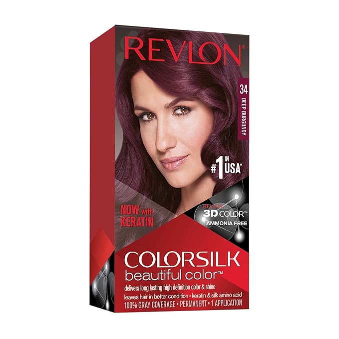 Revlon ColorSilk Hair Color 34 Deep Burgundy 1 Each (Pack of 6)