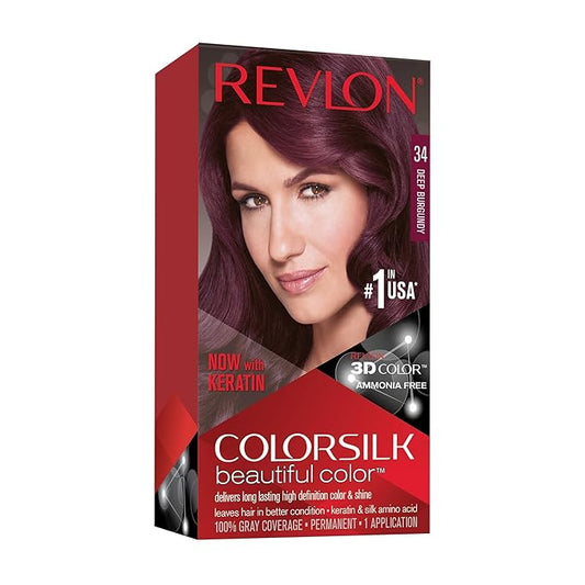 Revlon ColorSilk Hair Color 34 Deep Burgundy 1 Each (Pack of 6)