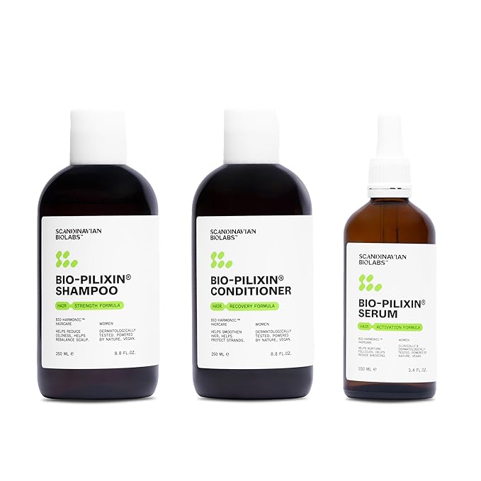 Scandinavian Biolabs Bio-Pilixin® Routine For Women | Helps with Hair Shedding, Nurtures Hair Follicles, Enhances Hair Strength, Repairs Damaged Hair, Clinically Tested, Dermatologically Approved
