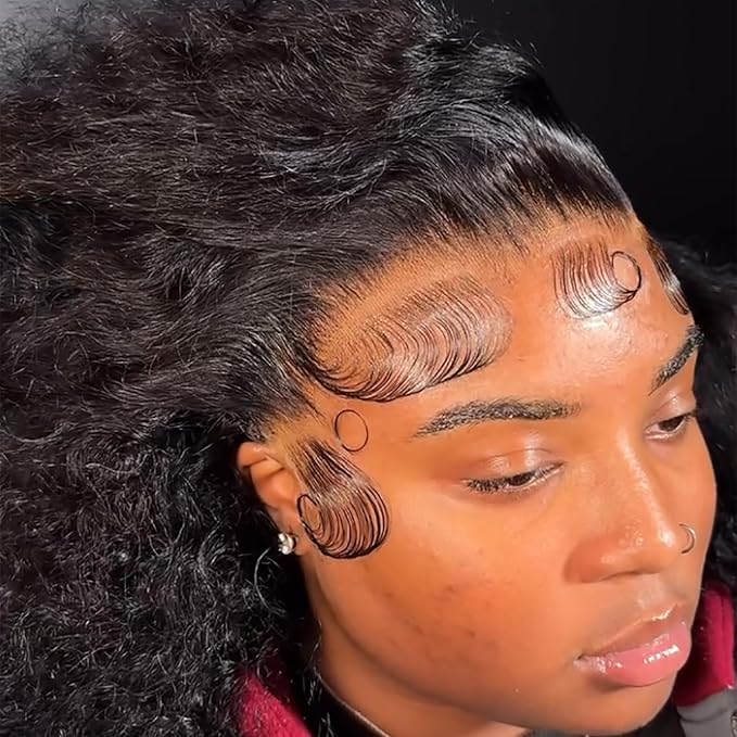NESMON 13x6 Full Deep Wave HD Lace Front Wig Human Hair 200 Density Real SKINLIKE HD Lace Frontal Wigs Brazilian 12A Deep Curly Water Wave Lace Front Wigs Human Hair 28 inches