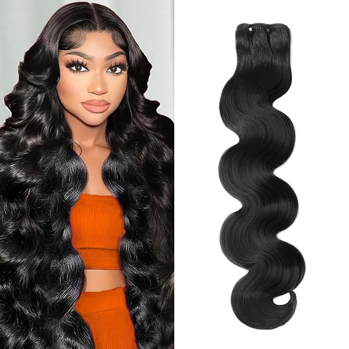 14A Human Hair Bundles Body Wave One Bundle 100% Unprocessed Brazilian Virgin Hair Bundles Double Weft Weave Body Wave Human Hair Natural Black Color (one bundle, 22)