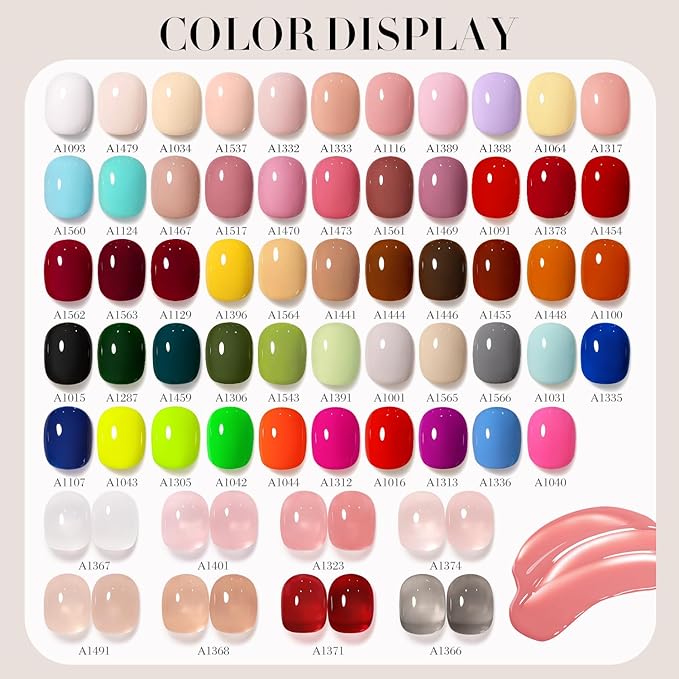 Double Rhythm 0.50 OZ Gel Polish Same Color Same Bottle Golden Round Translucent Hema Free Neutral Natural Milky 15 ML Jelly UV Polish Art DIY at Home (Earth Yellow-C1564)