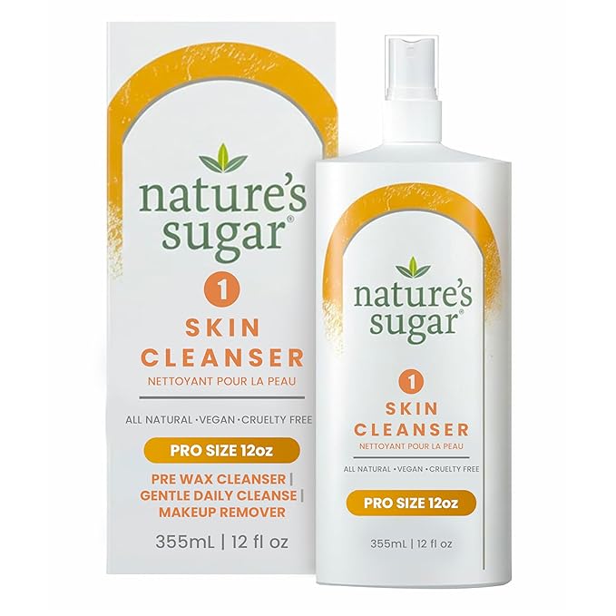 Nature's Sugar Prewax Skin Cleanser – Prep & Cleanse Spray for Waxing Care – Supports Paste Adhesion, Smooth Removal & Skin Wellness – Pre Wax Essentials for Body & Bikini – 355 ml / 12 fl oz