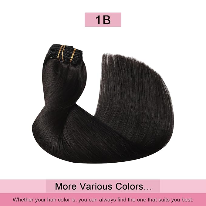 Pro2.0 Remy Real Human Hair Extensions Clip ins 120g Thick 7pcs Color #1B Natural Black Remy Clip in Hair Extensions Real Human Hair 16inch Seamless Double Weft for Women（#1B-16inch）