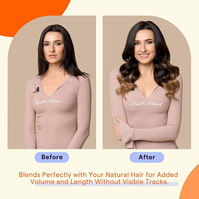 Full Shine Tape in Hair Extensions Human Hair Color 1B Off Black Fading to 6 Brown and 27 Honey Blonde Balayage 12 Inch Invisible Double Sided Remy Human Hair Extensions Tape in 20PCS 30g for Women