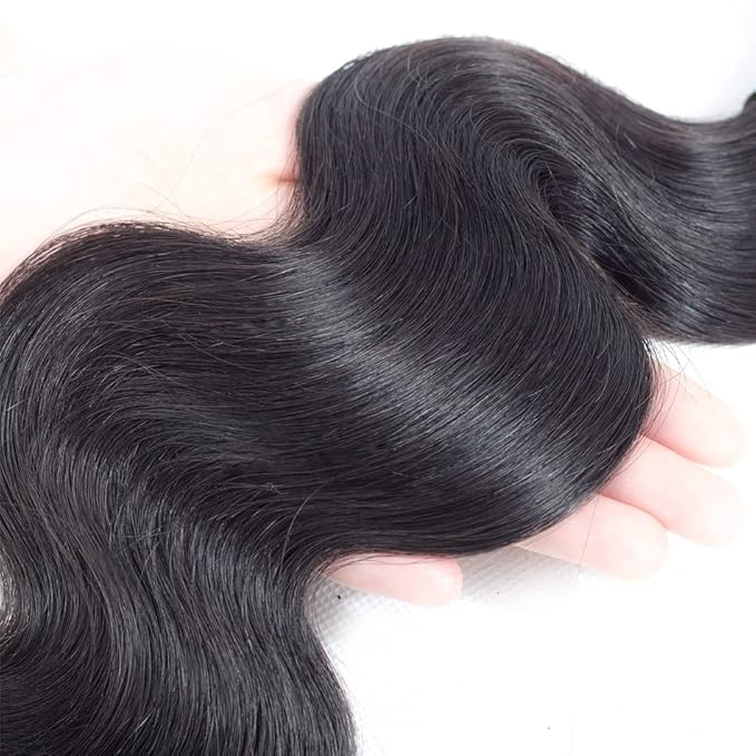 Body Wave Bundles Human Hair 18 20 22 Inch 100% Unprocessed Brazilian Hair 12A Grade 3 Bundles Human Hair Body Wave Hair Extensions for Women Natural Black