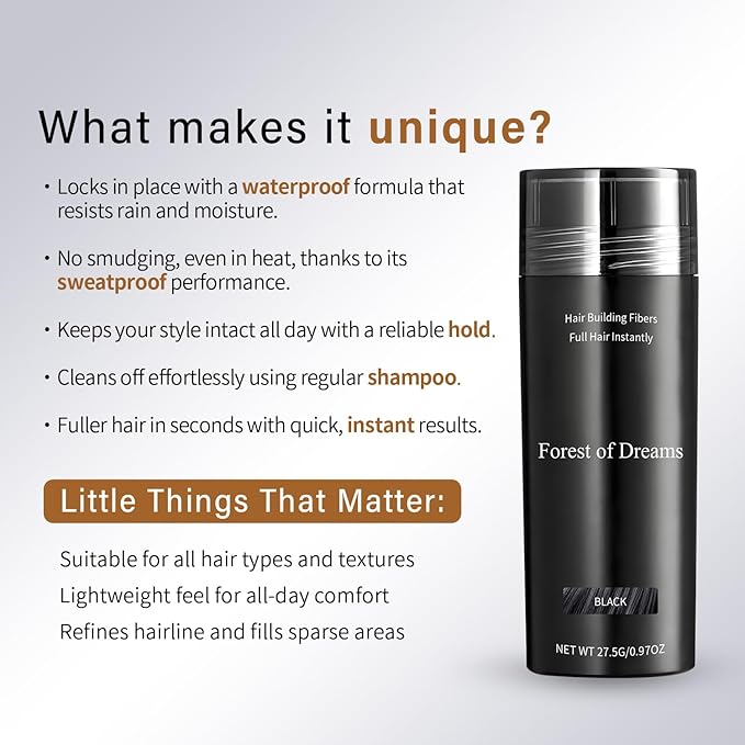 Hair Fibers 27.5g - Fill in sparse hair, instantly making hair thick and voluminous. Suitable for both men and women,Light Brown