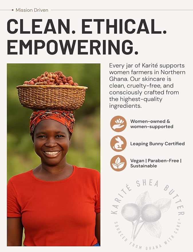 Karité Crème Corps Mini Shea Butter Body Cream | Hydrating Moisturizer for Dry & Sensitive Skin | Dermatologist-Formulated and Approved | Cruelty-free & Hypoallergenic for all Skin Types - 1.7fl oz